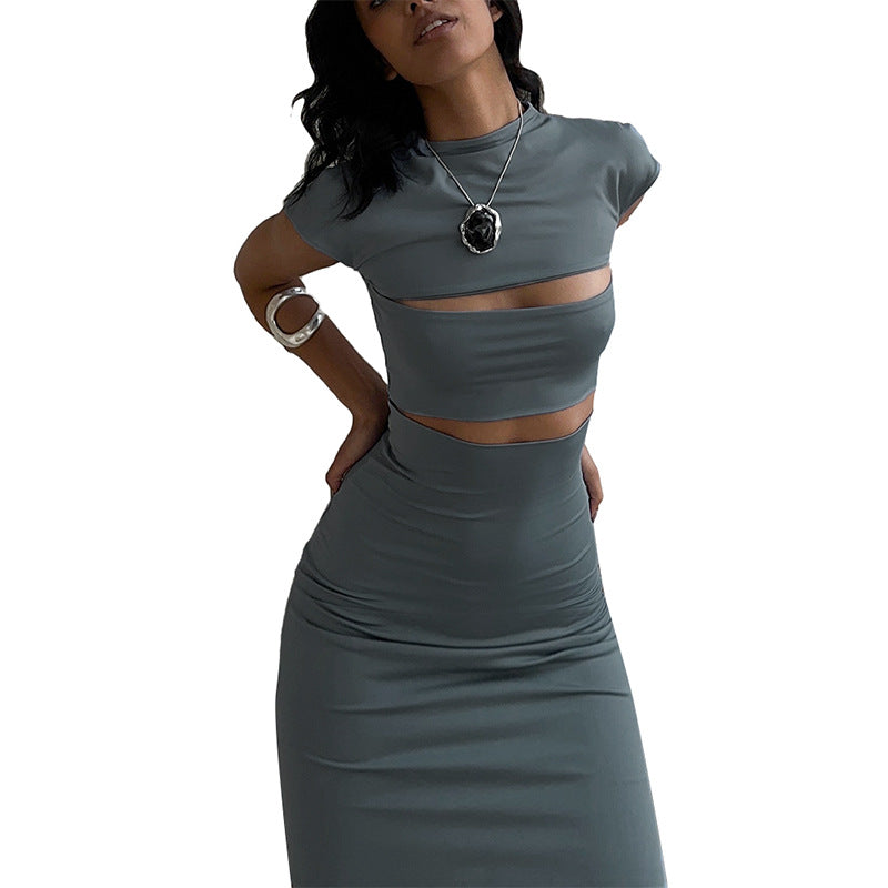 Damen Elegantes Midikleid mit Cut-Out-Details und leichtem Flair Sovae