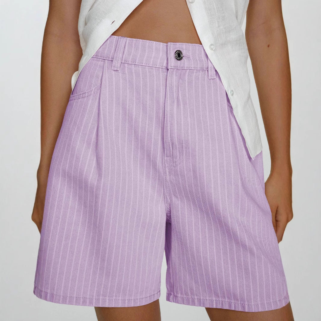 Damen Praktische lässige Shorts mit Streifen Sovae