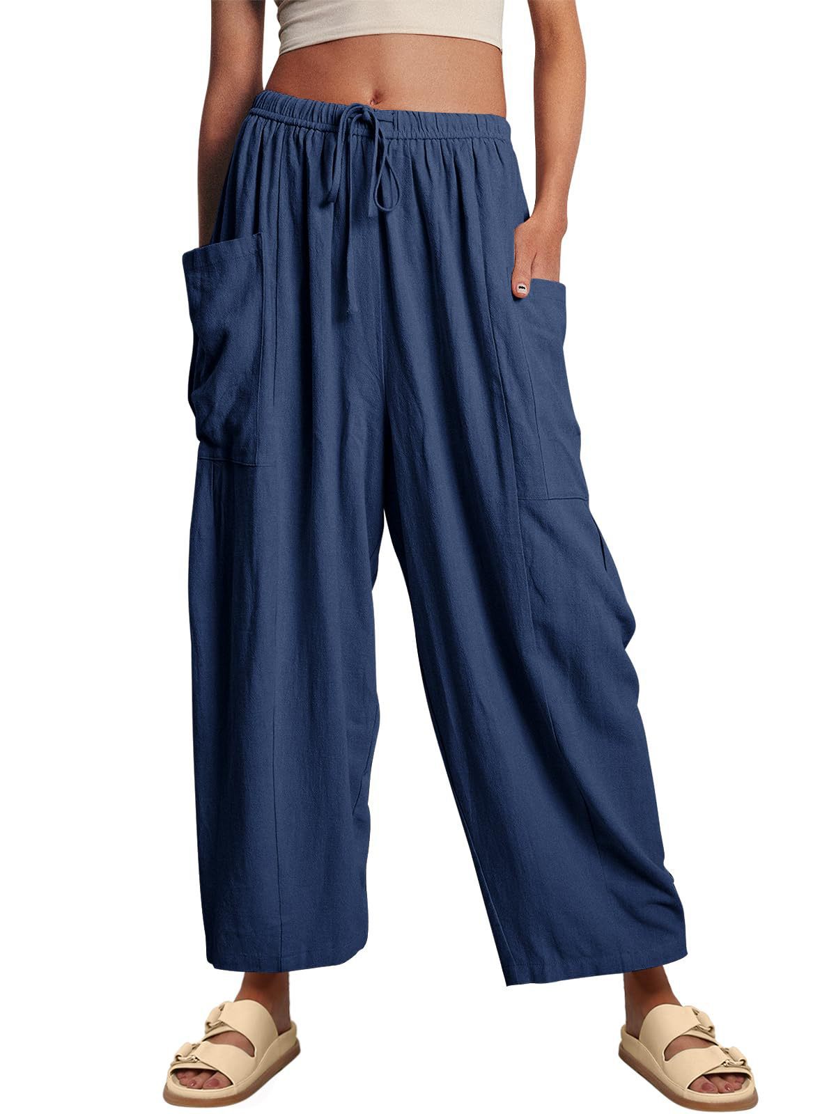 Damen weite Leinenhose Sovae