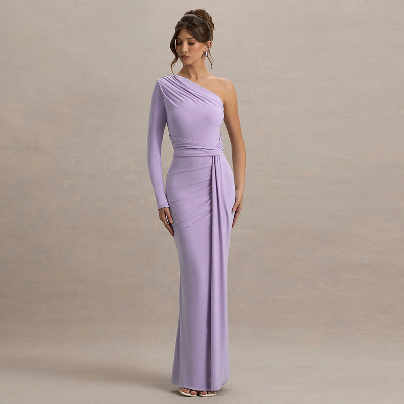 Damen Elegantes asymmetrisches Maxikleid mit Wickeldetail Sovae