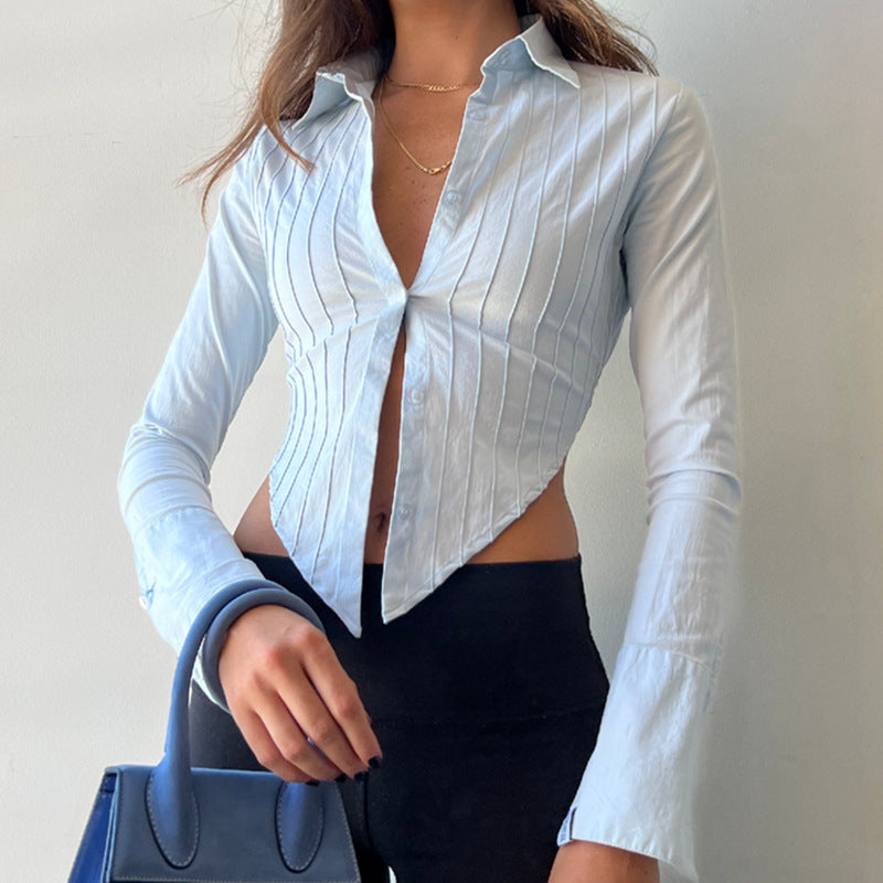 Damen Langarm Hemd mit stylischem Streifenmuster Sovae