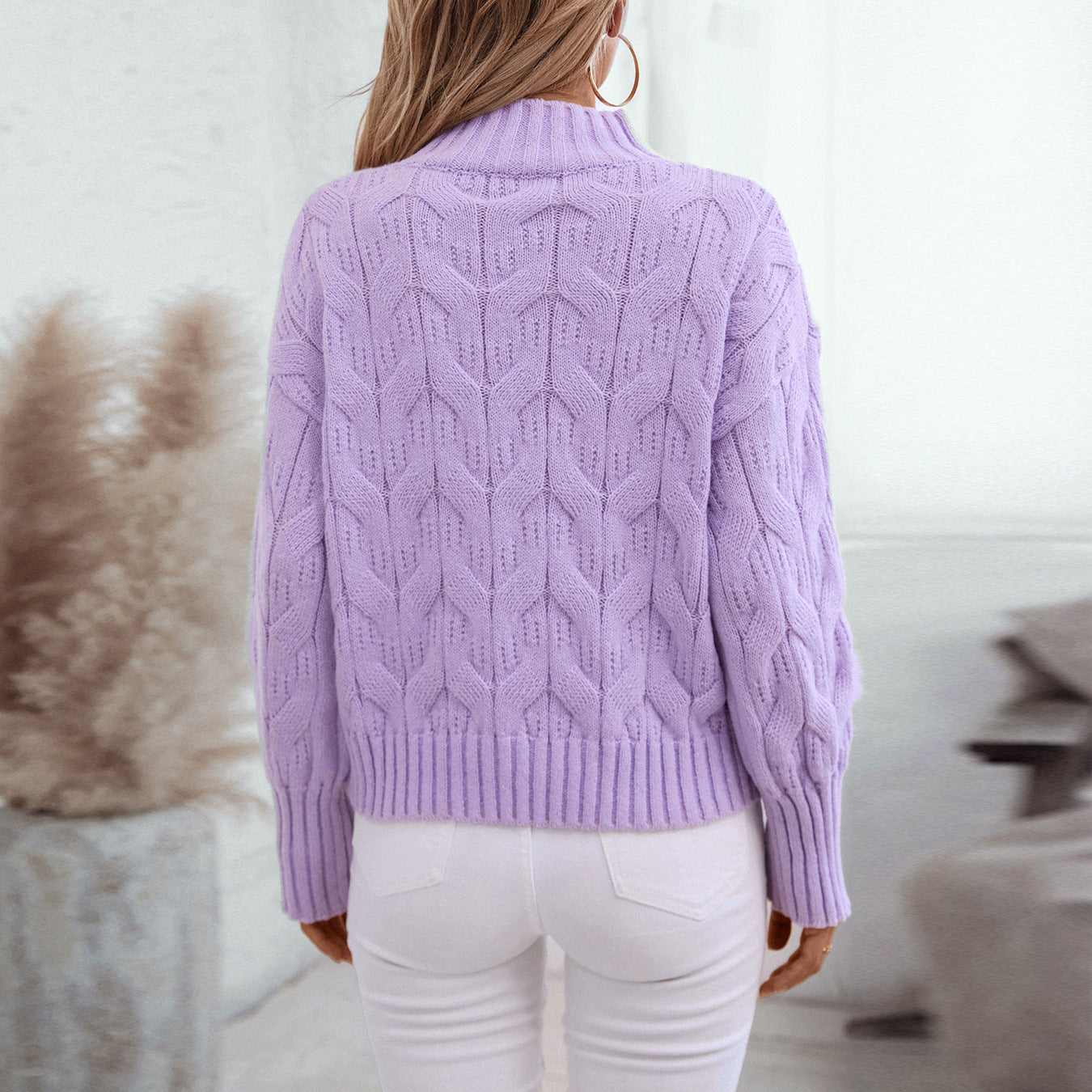 Damen Grobstrick Pullover Sovae