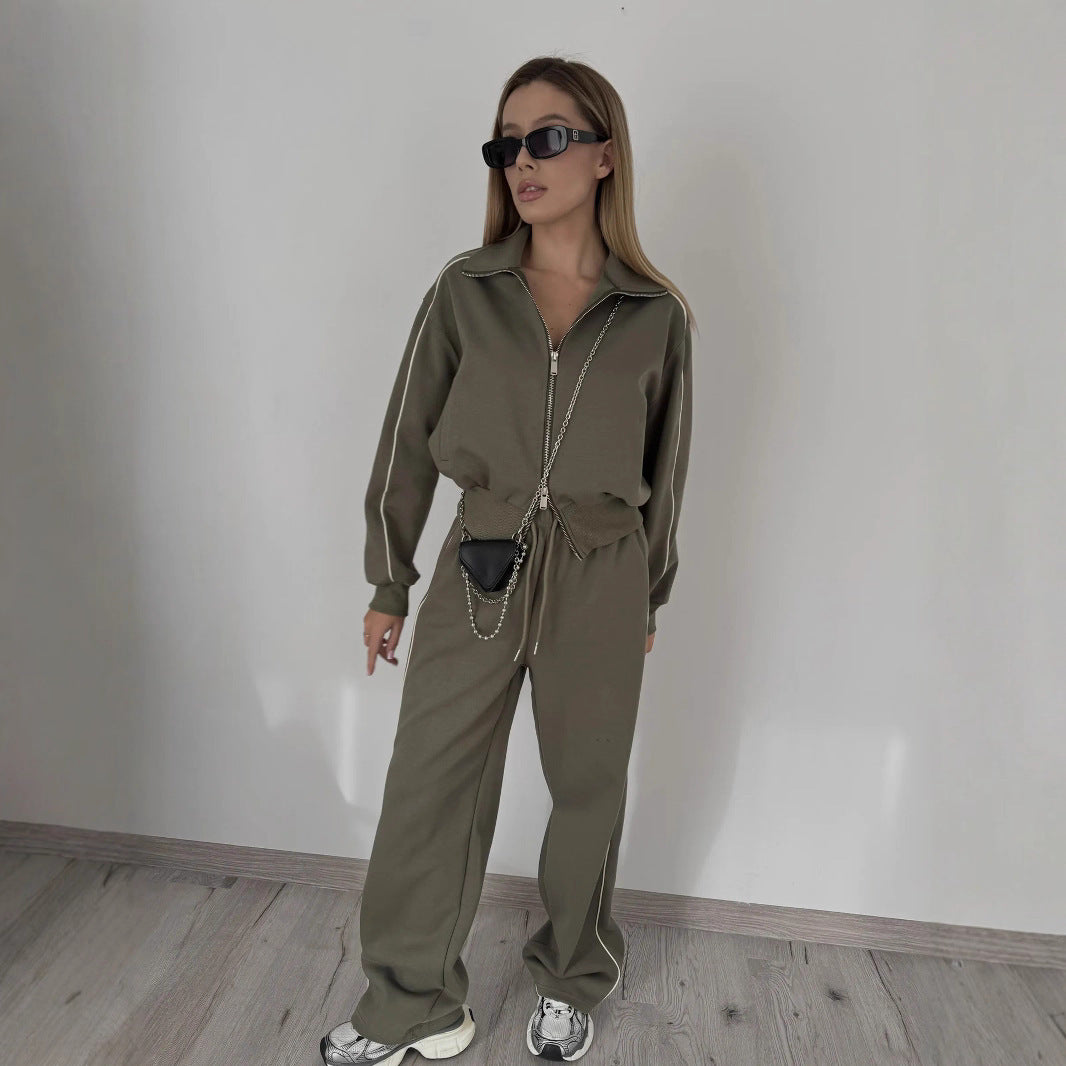 Damen Sportlicher Trend-Hoodie und Jogger Set Sovae