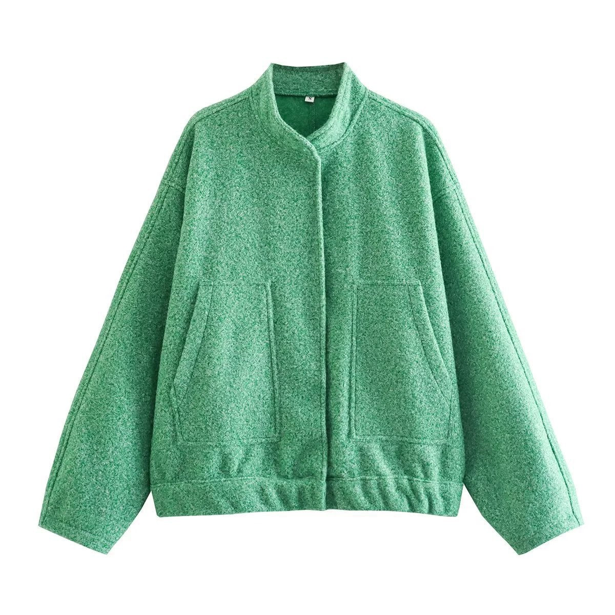 Damen lässige Fleecejacke mit geräumigen Taschen und elastischem Saum Sovae