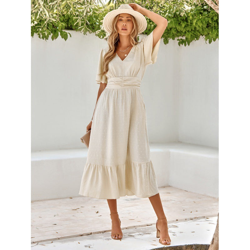 Damen Midi-Jeanskleid Sovae
