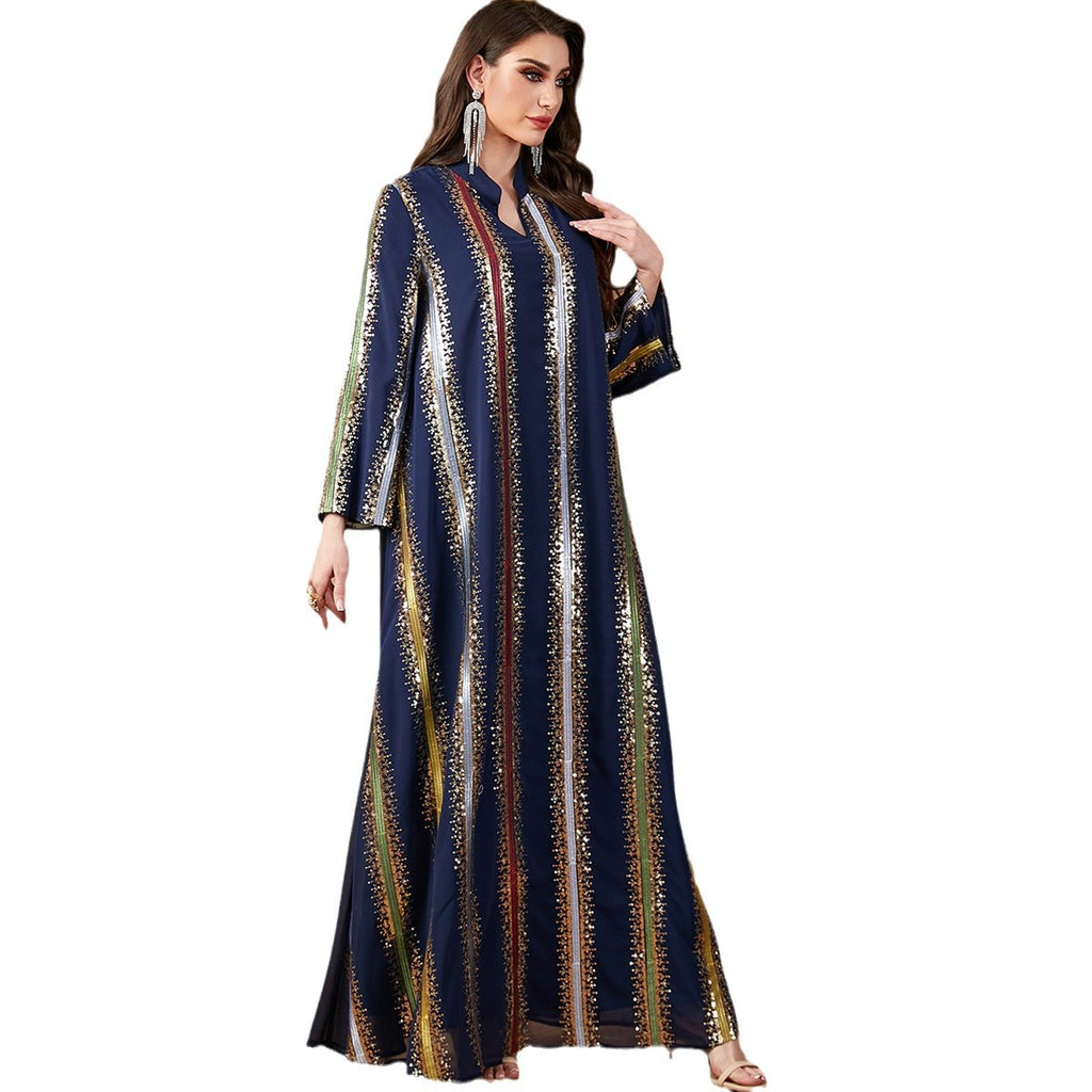Damen Elegantes Maxikleid mit schimmernden Verzierungen Sovae