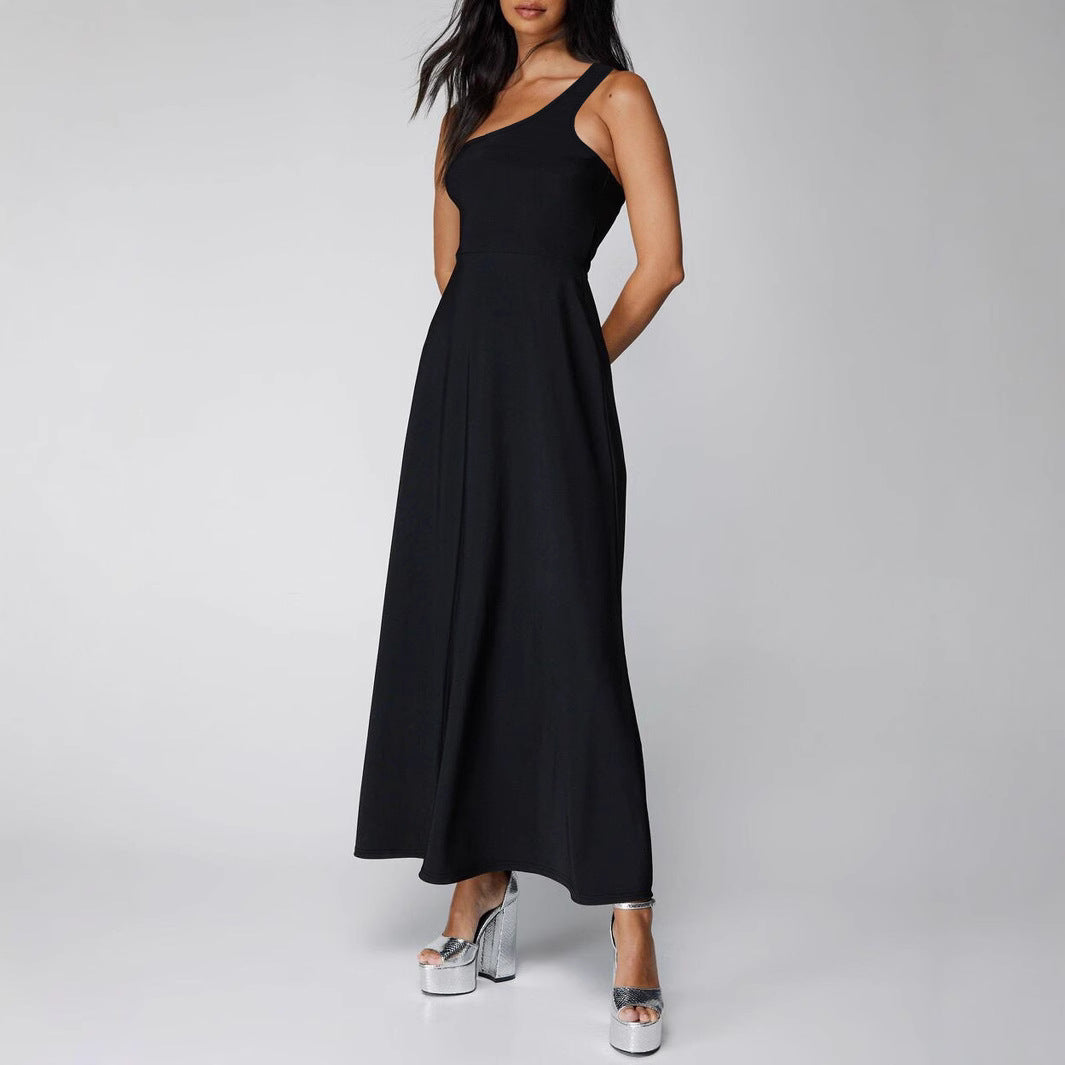 Damen Maxi-Kleid mit asymmetrischem Ausschnitt von Sovae