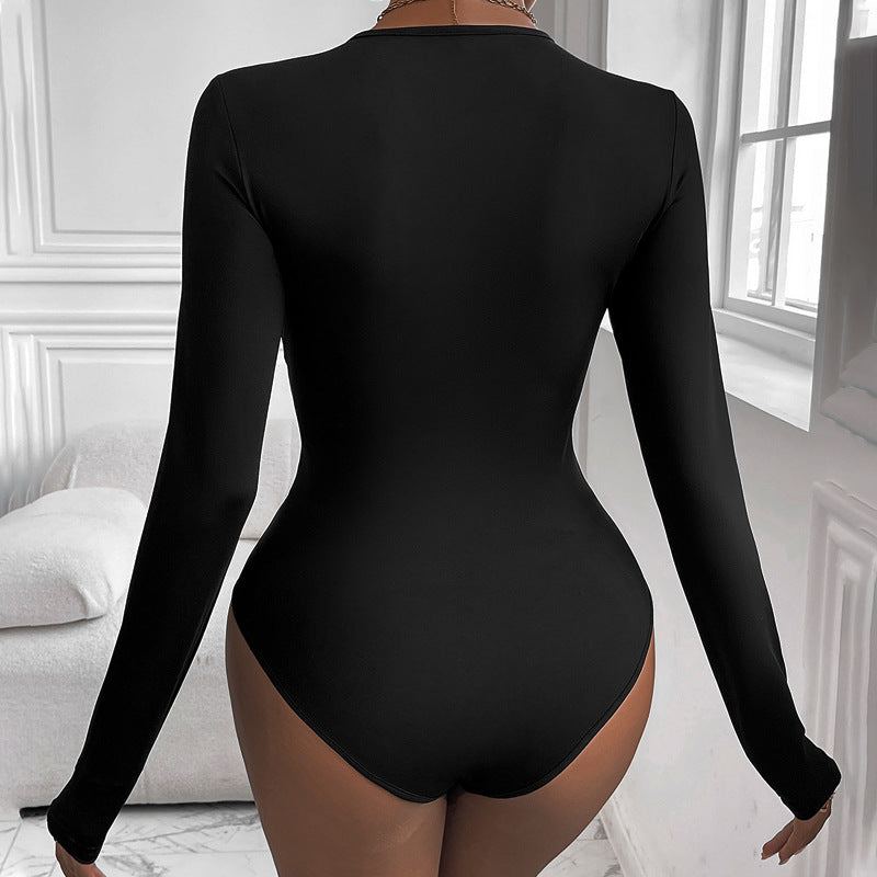 Damen Langärmliger Body mit innovativem Knotendesign Sovae