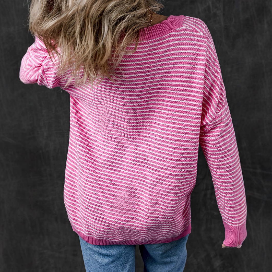 Damen V-Ausschnitt Pullover Sovae