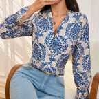 Damen Bluse mit floralen Akzenten Sovae