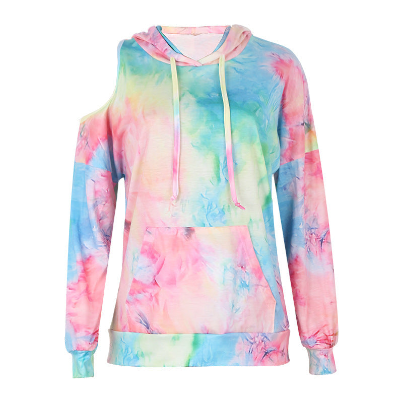 Damen Kapuzenpullover mit ausgeschnittenem Schulterdesign Sovae