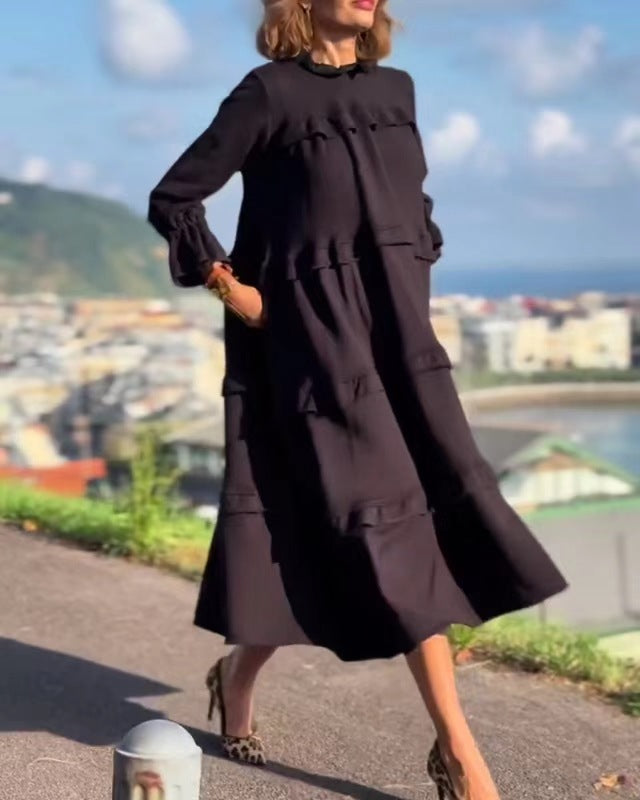 Damen Midikleid mit raffinierten Volantdetails Sovae