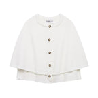 Damen Strickponcho mit Knopfdetail Sovae