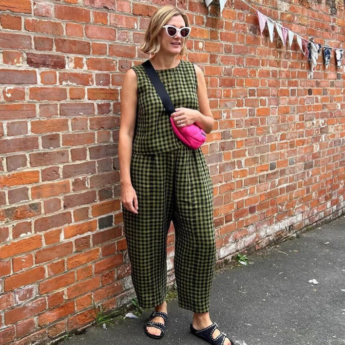 Damen Hüpfdress mit kariertem Muster Sovae