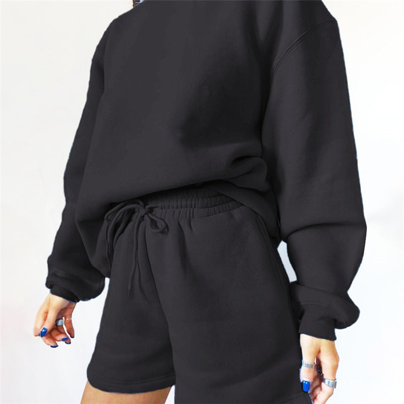 Damen lässiges und stylisches Sweatshirt-Shorts-Set Sovae