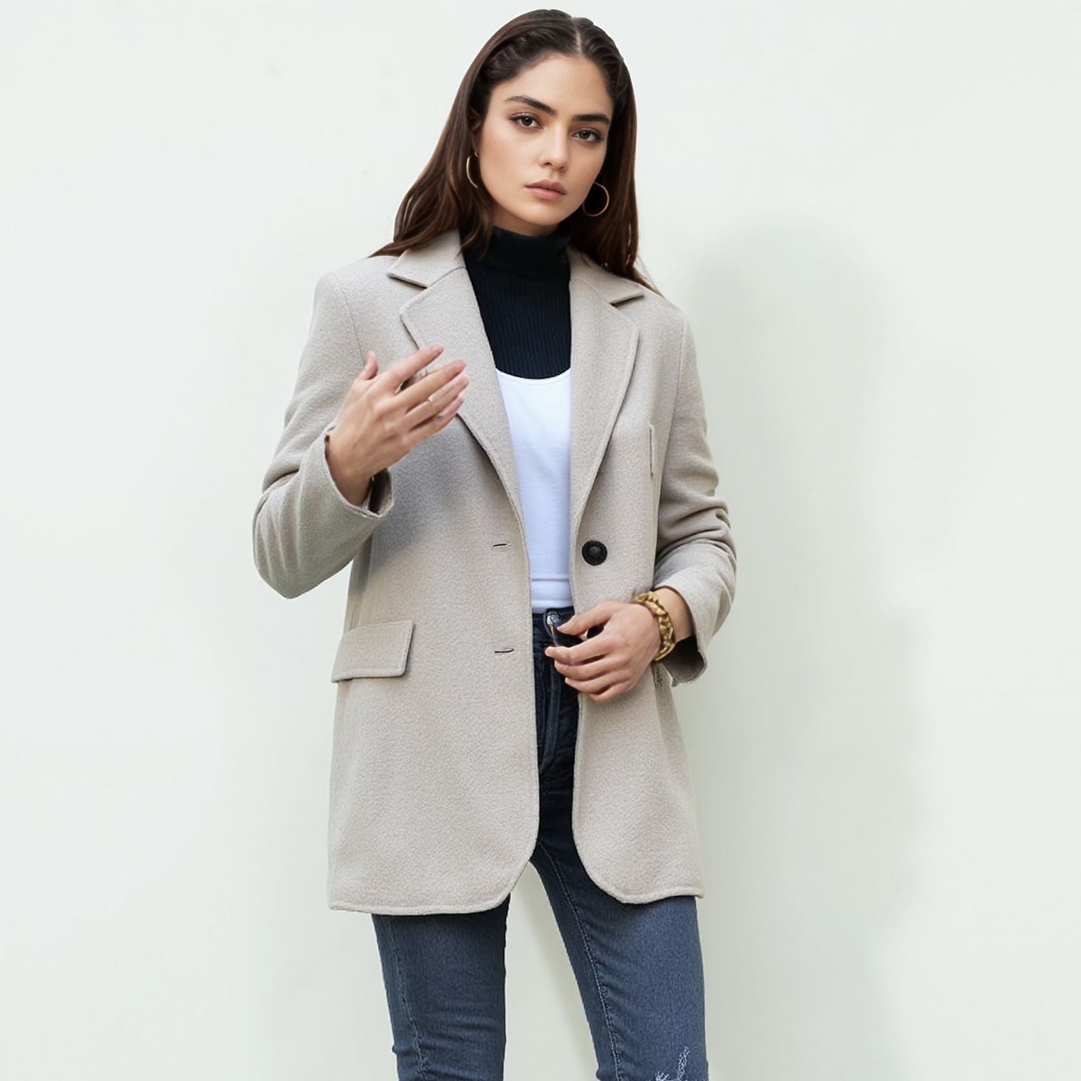 Damen modische Blazerjacke Sovae