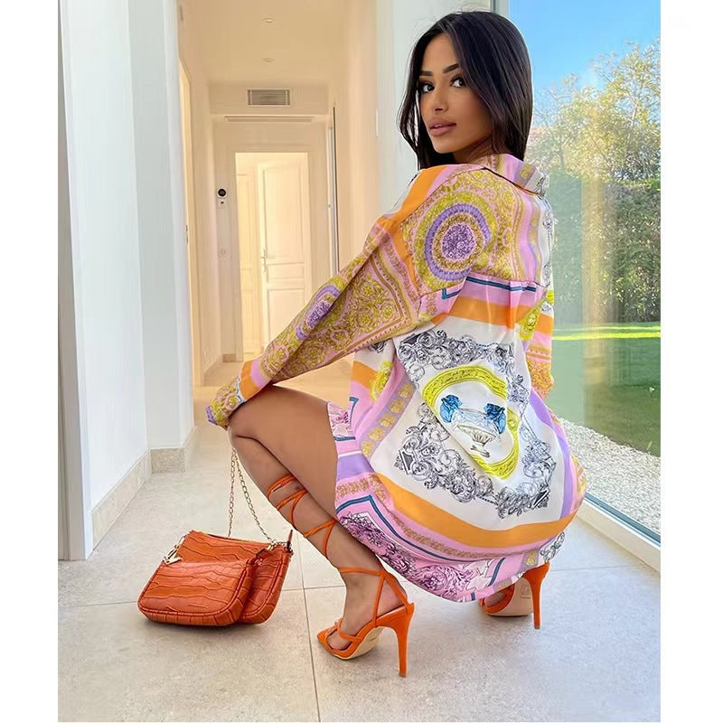 Damen modische Bluse mit verspieltem Muster Sovae