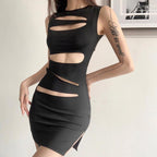 Damen figurbetontes Minikleid mit Cut-Out-Details Sovae