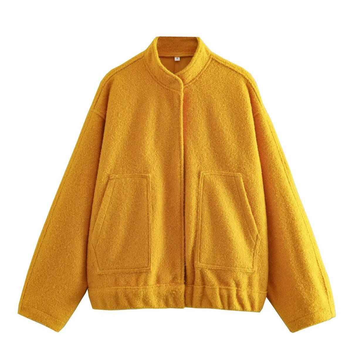 Damen lässige Fleecejacke mit geräumigen Taschen und elastischem Saum Sovae