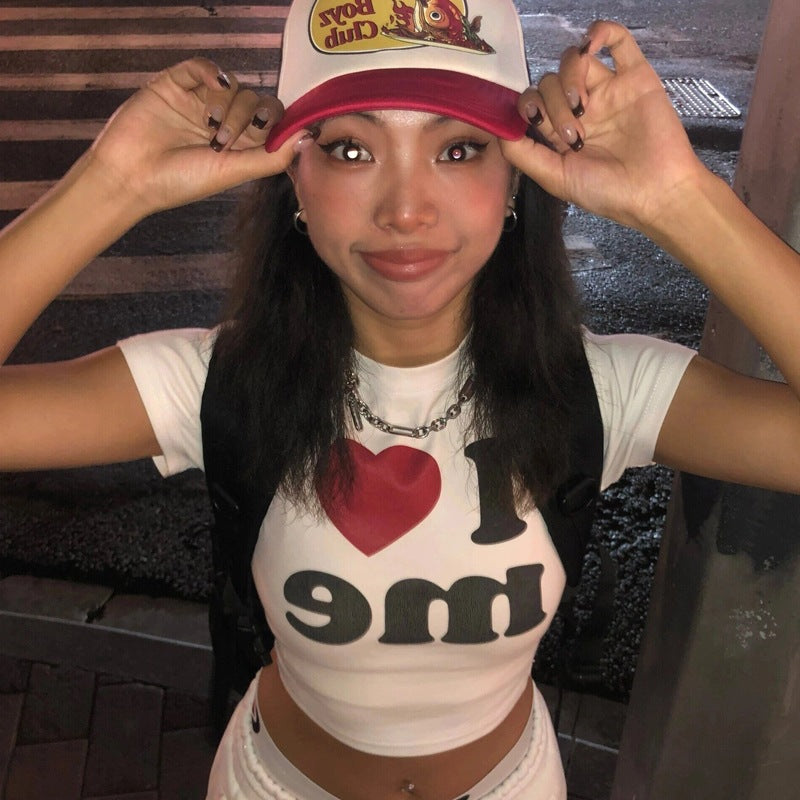 Damen Ärmelloses Cropped T-Shirt mit künstlerischem Schriftzug Sovae