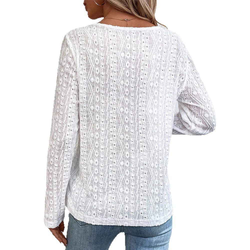 Damen Langarmshirt mit Knopfleiste Sovae