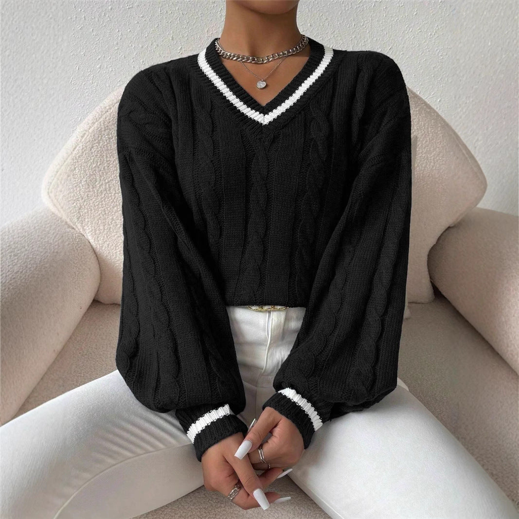 Damen Grobstrick Pullover Sovae