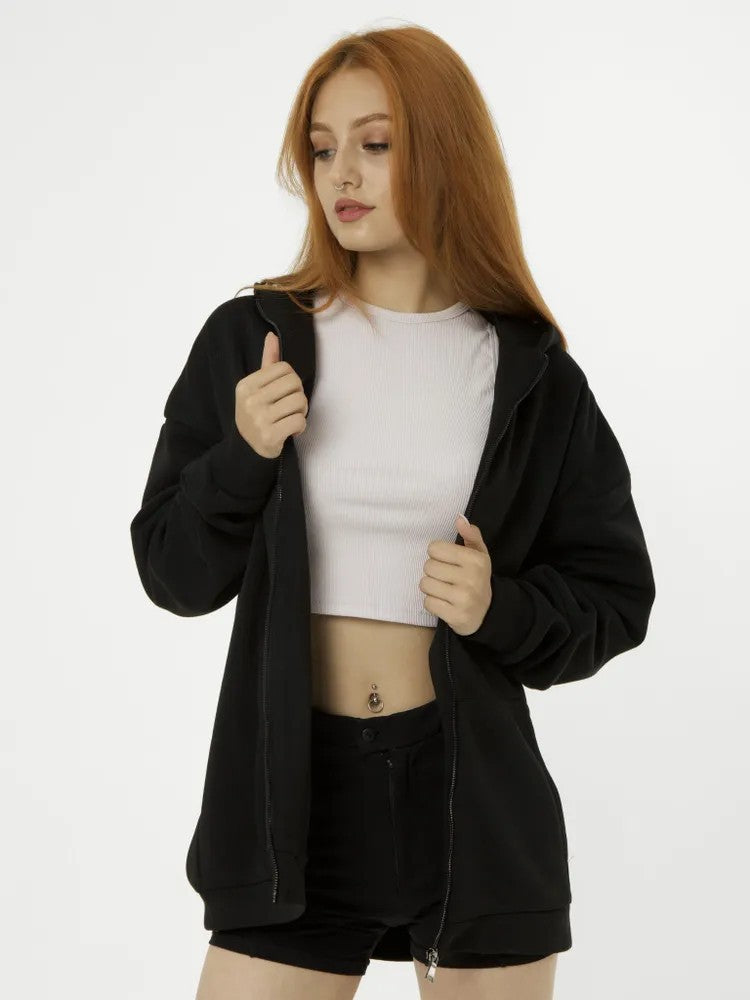 Damen oversized Kapuzenpullover mit weichem Innenfutter Sovae