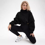 Damen modischer cropped Hoodie mit weitem Schnitt Sovae