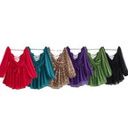 Damen Minikleid mit raffiniertem Wickeldesign und voluminösen Ärmeln Sovae