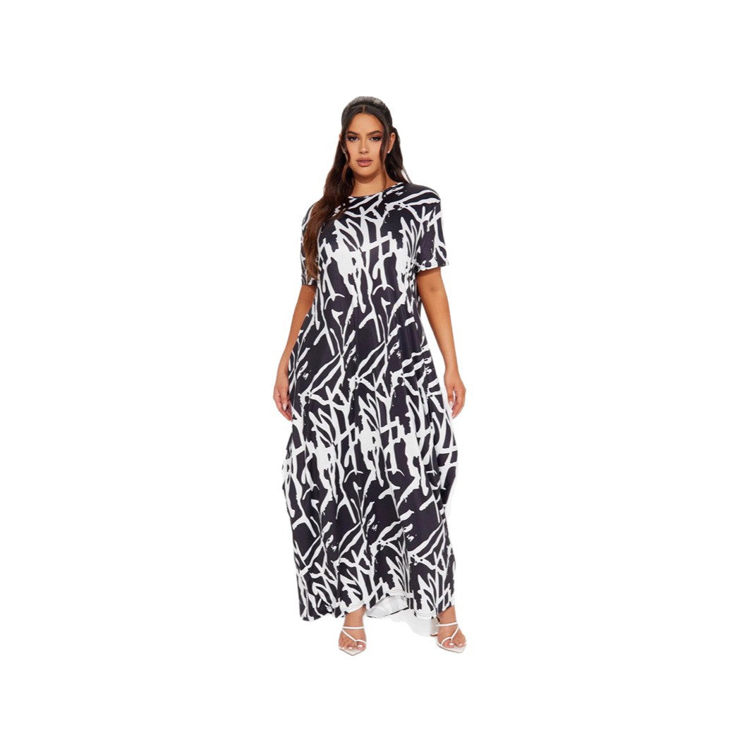 Damen Maxikleid mit einzigartigem Grafik-Design Sovae