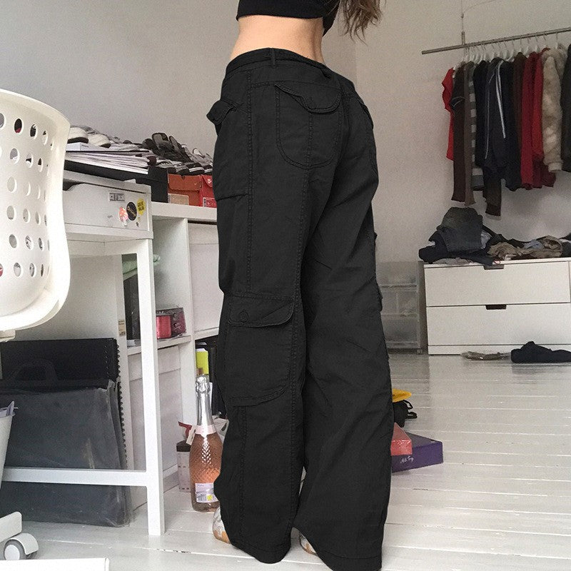 Damen Cargo-Hose mit weitem Bein und praktischen Taschen Sovae