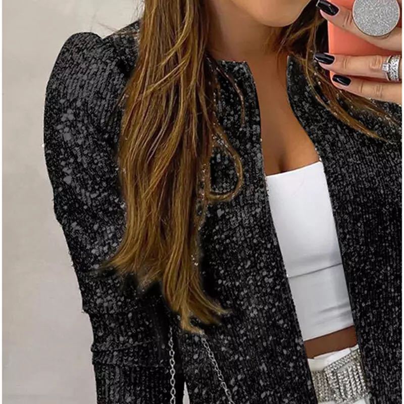 Damen glitzernde Strickjacke Sovae