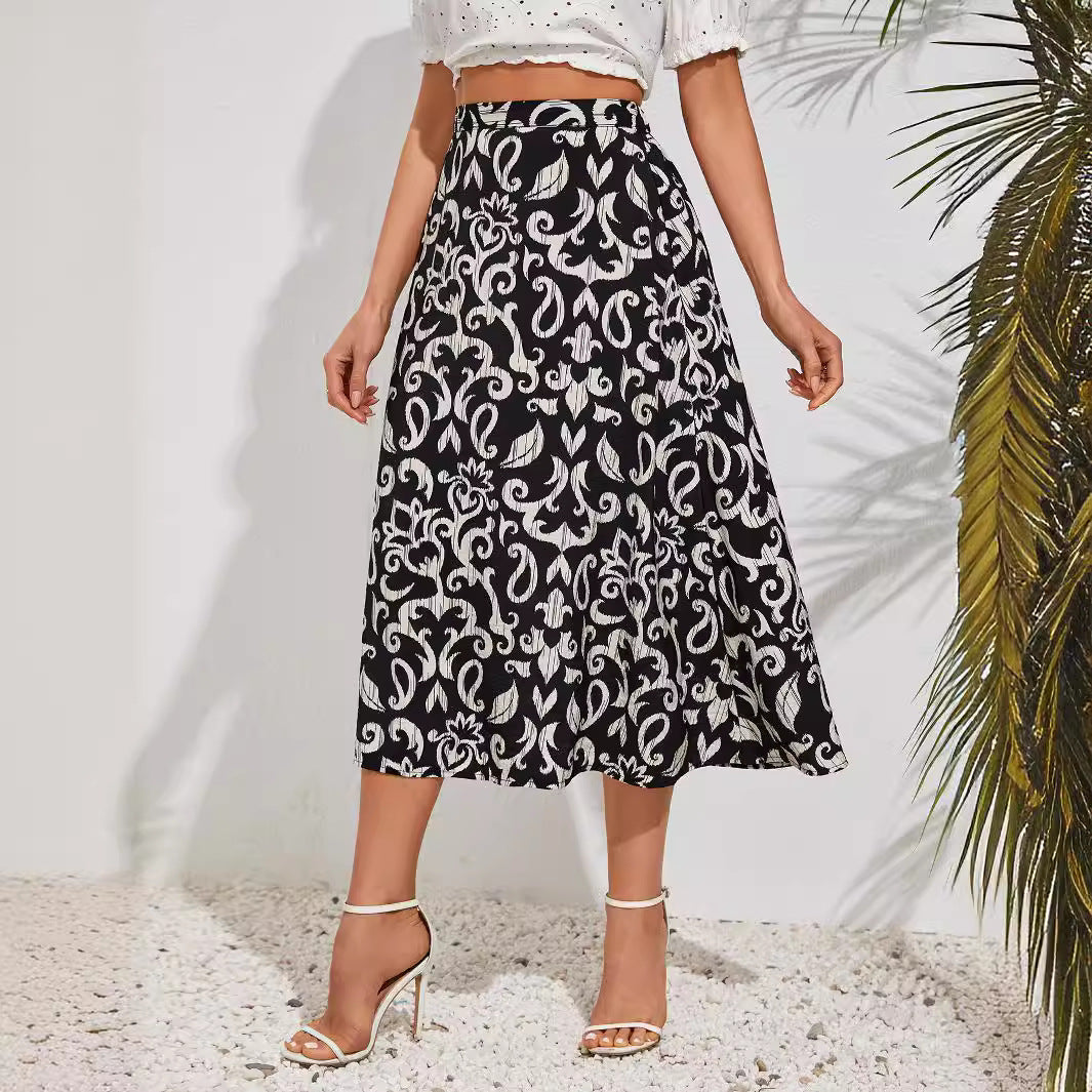 Damen Maxirock mit floralem Muster Sovae