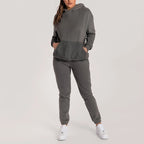 Damen gemütliches Fleece-Hoodie- und Jogginghosen-Set Sovae