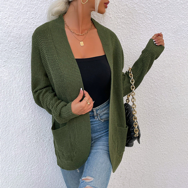Damen Strickjacke mit lässiger Passform und offenen Taschen Sovae