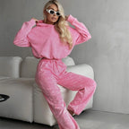 Damen modisches und lässiges Hoodie-Set mit lockerer Passform Sovae