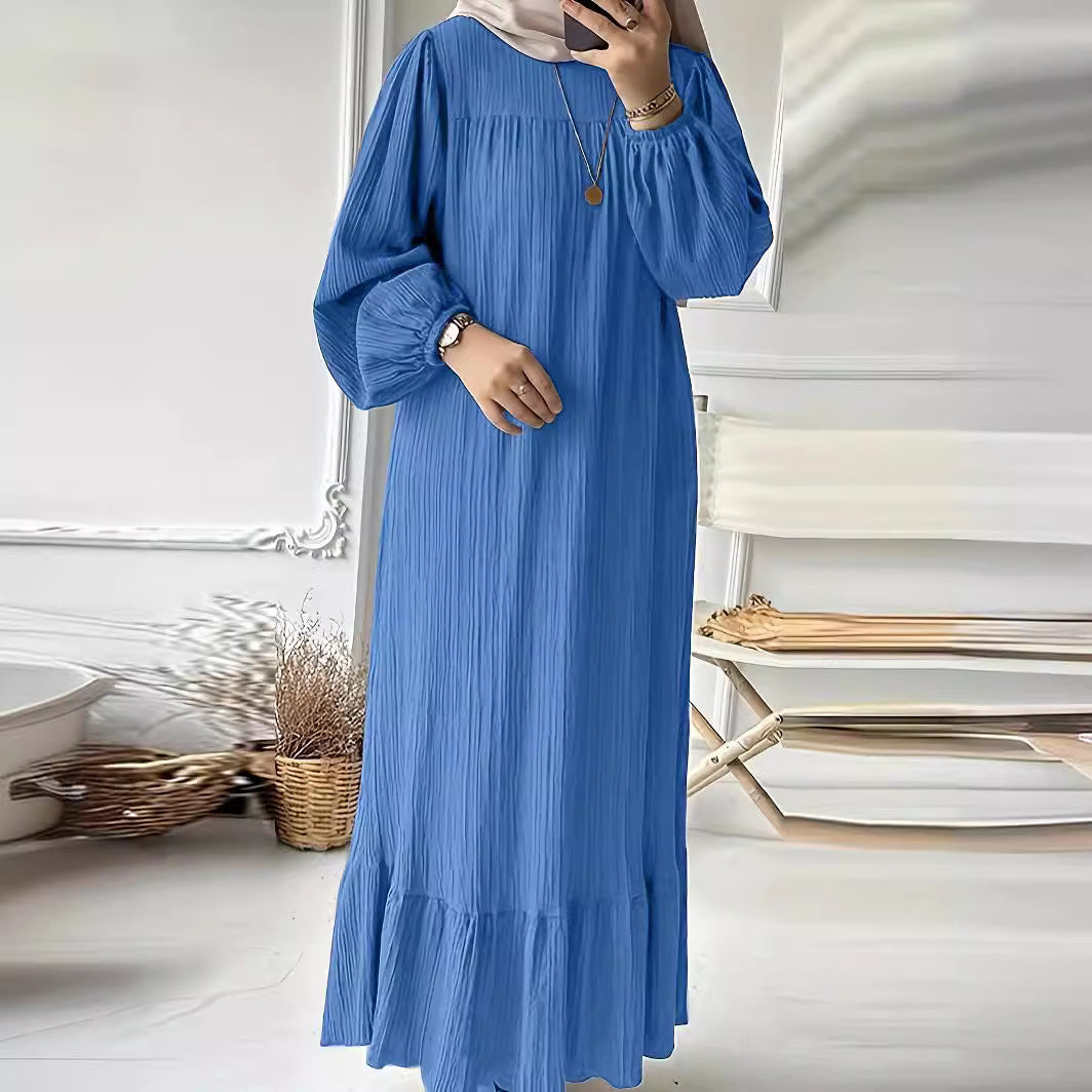 Damen Maxikleid mit waagerechtem Faltenwurf Sovae