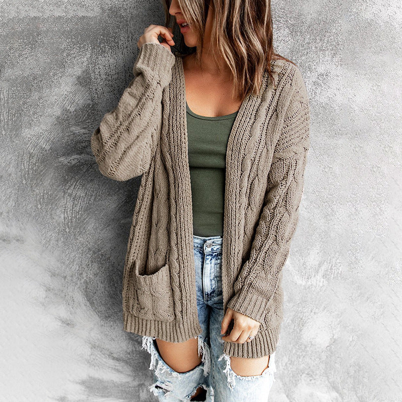 Damen Strickjacke mit Kabelmuster Sovae
