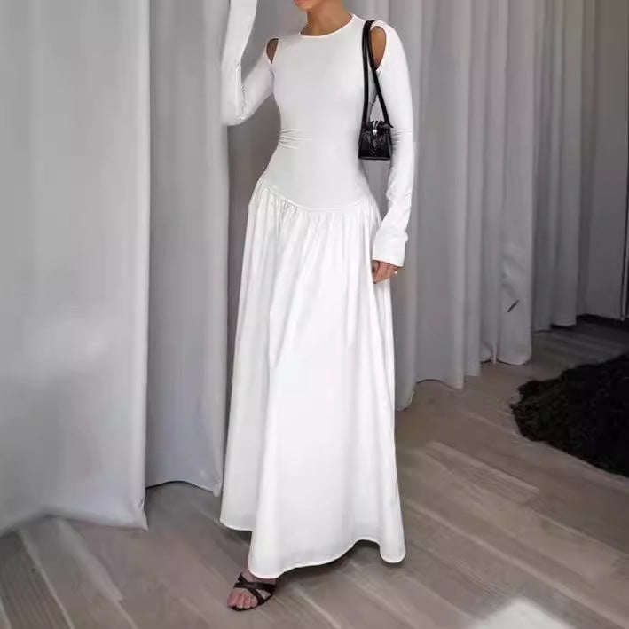 Damen Elegantes Maxikleid mit Off-Shoulder-Ärmeln Sovae