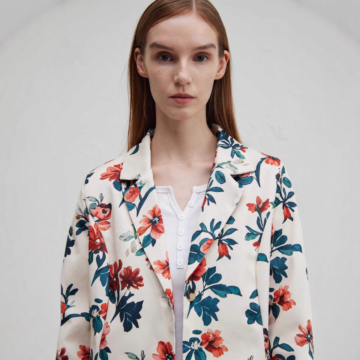 Damen Blazer mit floralem Muster Sovae