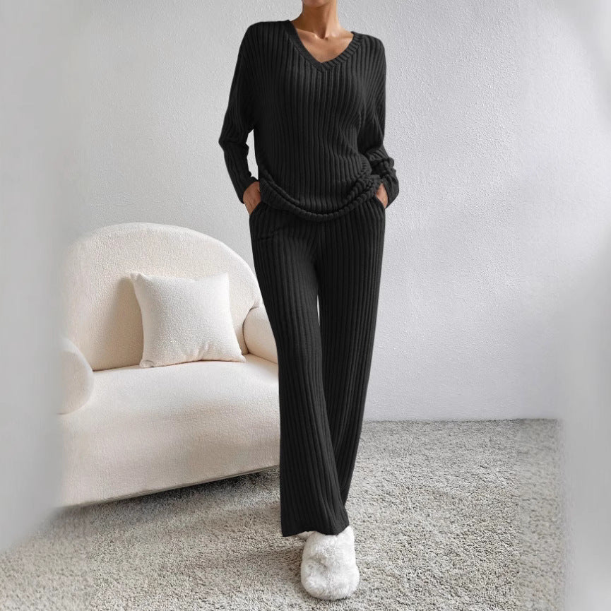 Damen Strickpullover und Hose Set Sovae