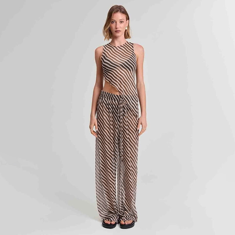 Damen Eleganter und luftiger Jumpsuit mit asymmetrischem Schnitt Sovae