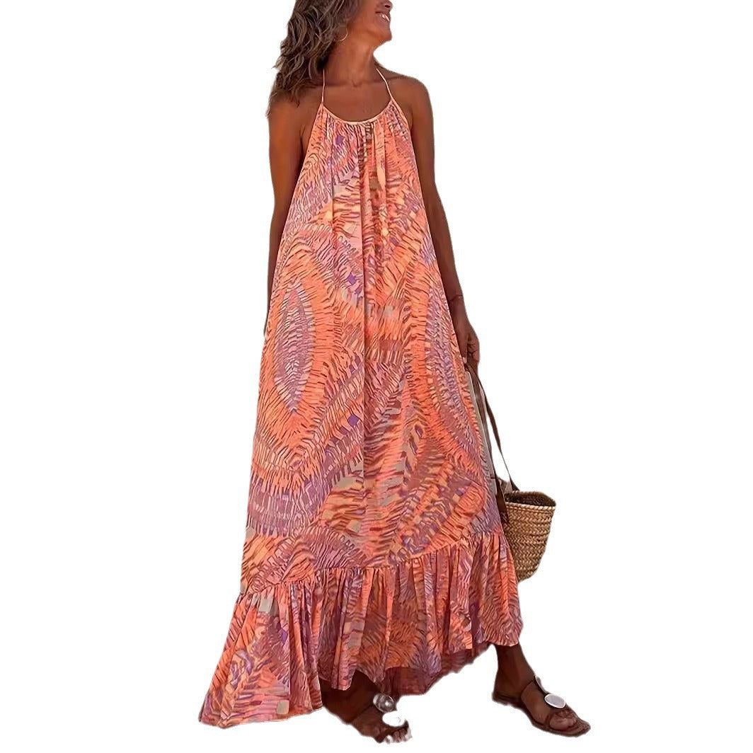 Damen Maxi Sommerkleid mit Rüschen Sovae
