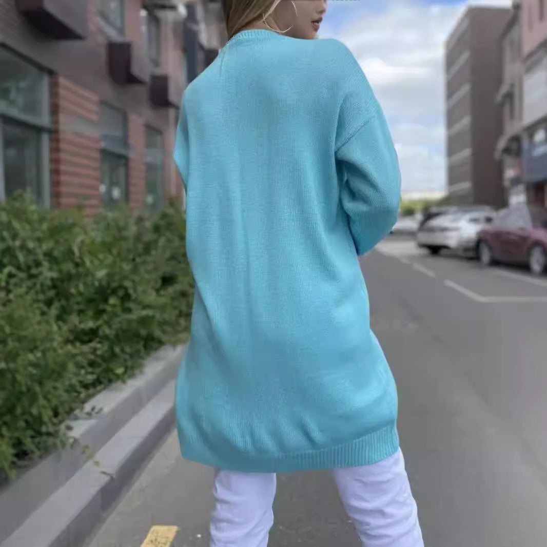 Damen gemütliche Strickjacke mit praktischen Taschen und offenem Schnitt Sovae