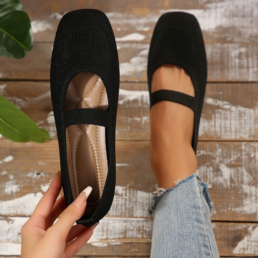 Damen Komfortable Ballerinas mit süßem Smiley-Motiv Sovae