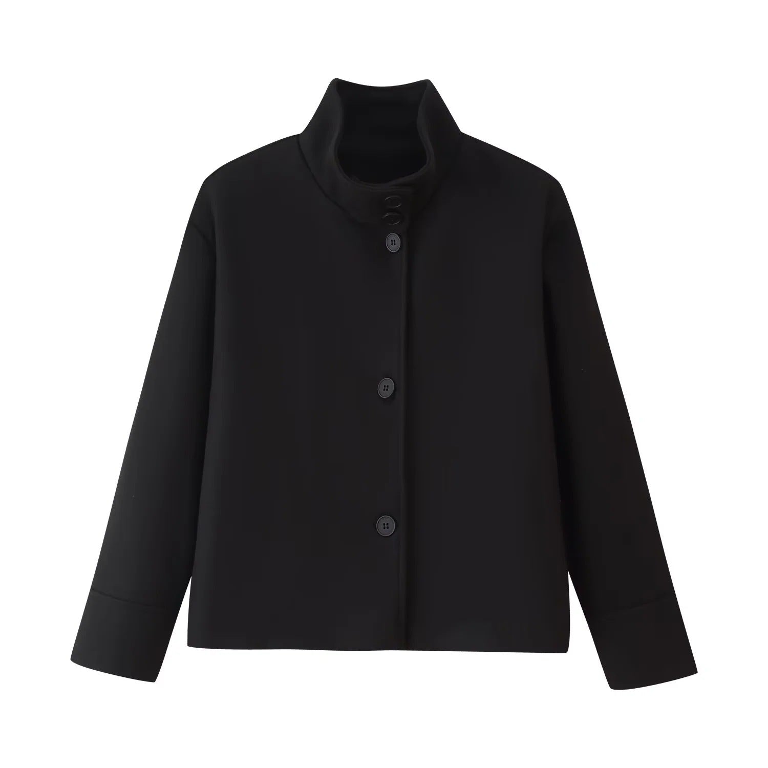 Damen modische Übergangsjacke mit elegantem Kragen und praktischen Knopfdetails Sovae