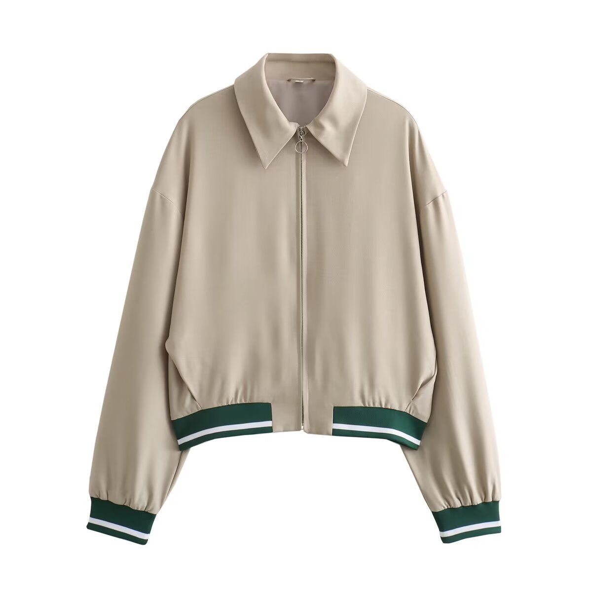 Damen Sportliche Jacke im modernen Oversized-Schnitt mit Stehkragen und Reißverschluss Sovae