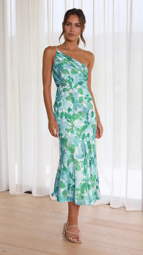 Damen Wickelkleid mit asymmetrischem Schnitt und blühendem Muster Sovae