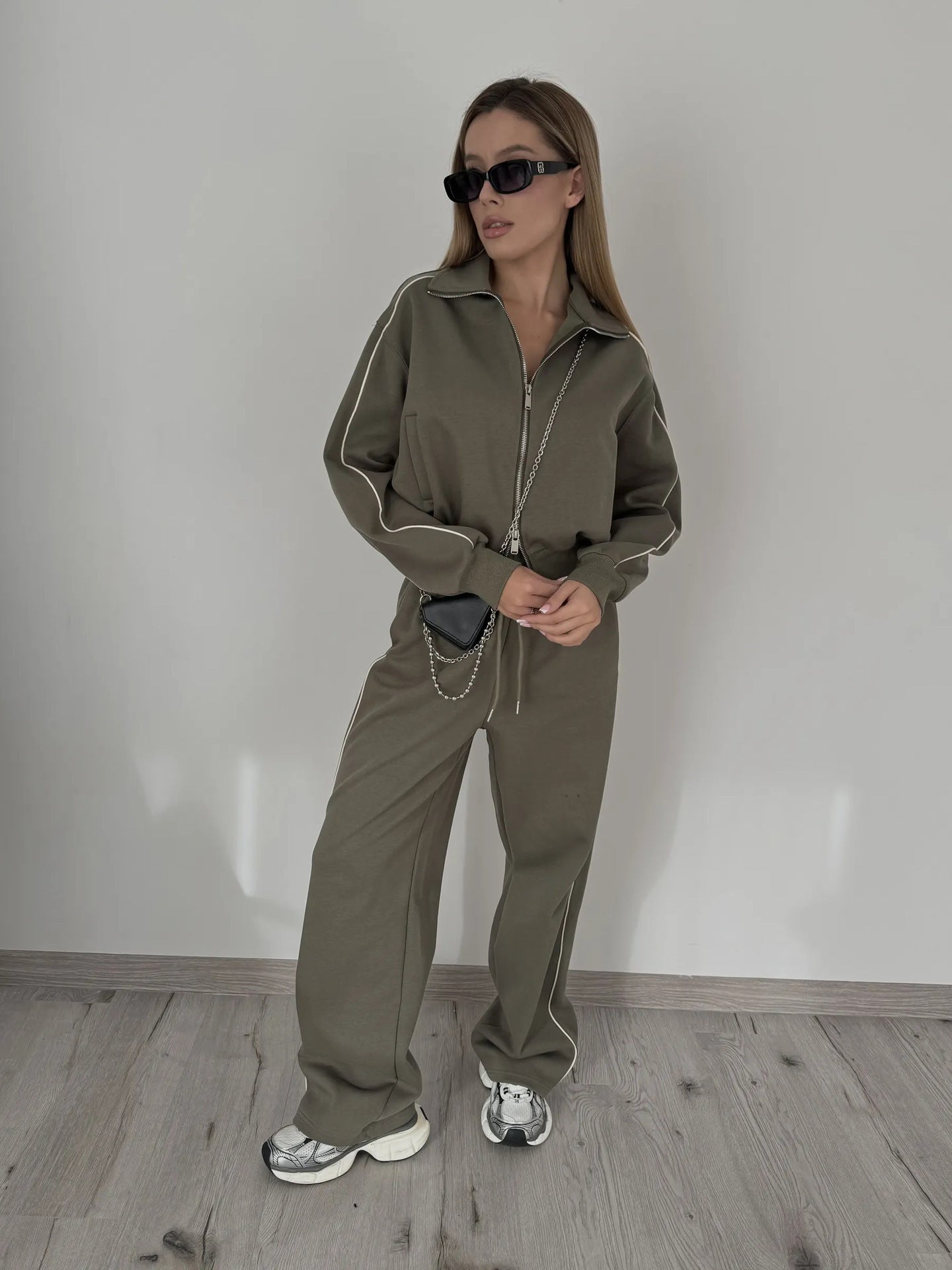Damen Sportlicher Trend-Hoodie und Jogger Set Sovae