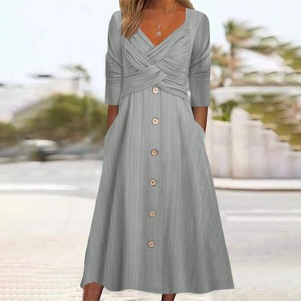 Damen Midikleid mit schmeichelndem Wickeloberteil Sovae
